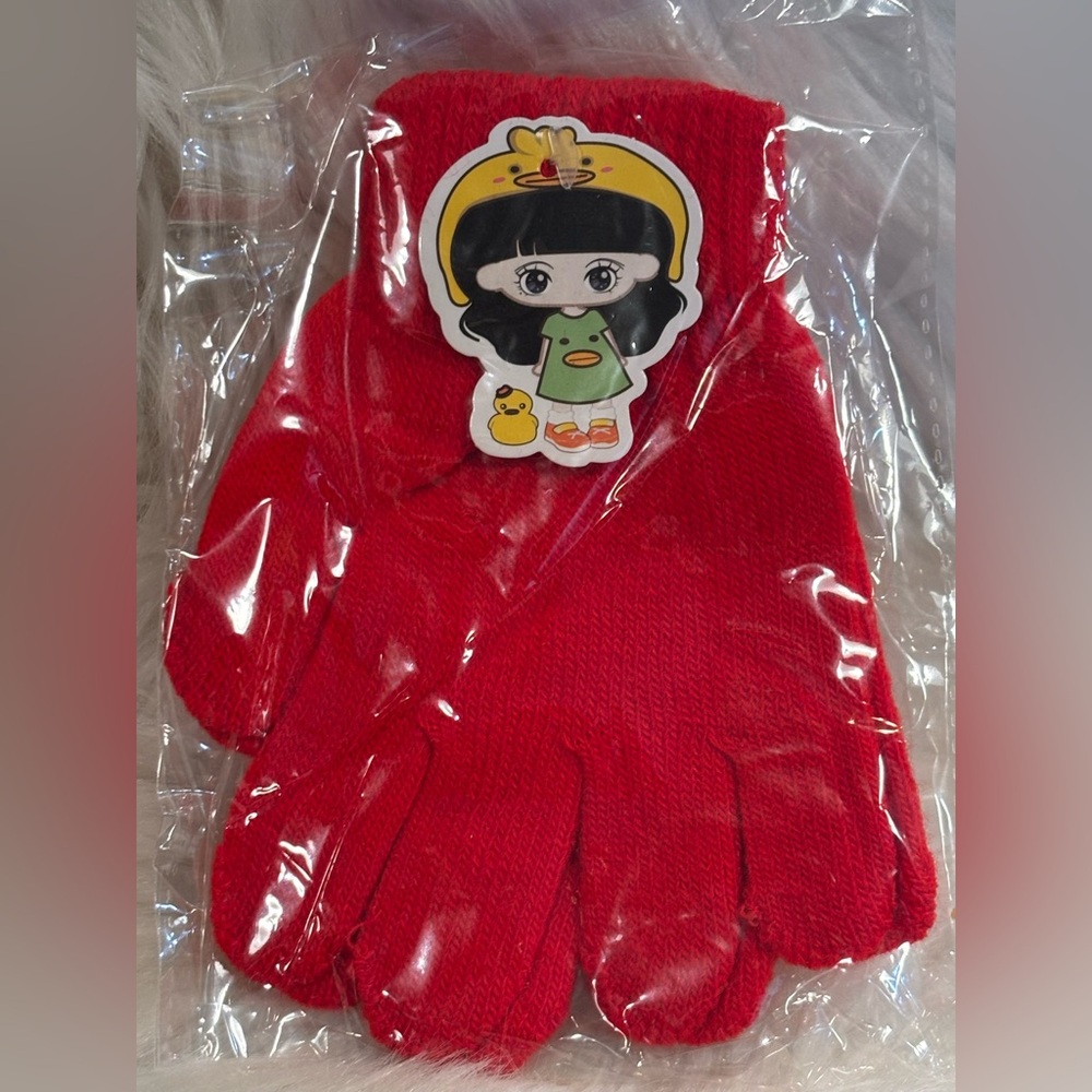 Child’s Knit Red Gloves/Mittens NWT